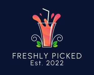 Tropical Peach Juice logo design