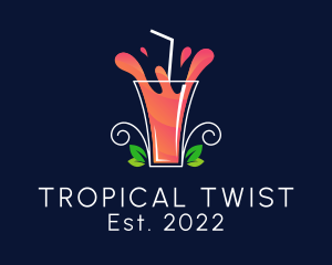 Tropical Peach Juice logo design