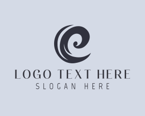Creative Swirl Letter C logo