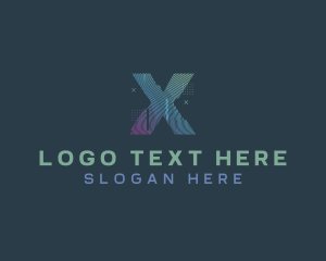 Modern Glitch Letter X logo