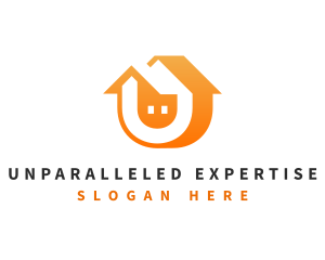 Real Estate Letter U logo design