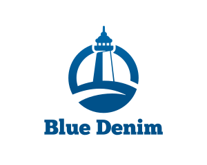 Blue Coastal Marine Lighthouse  logo design