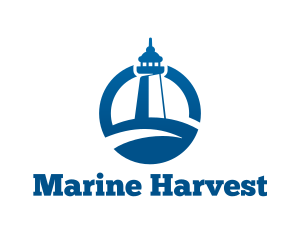 Blue Coastal Marine Lighthouse  logo design