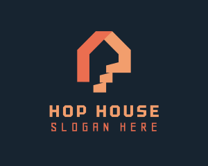 House Apartment Stairs logo design