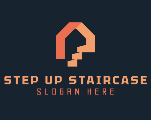 House Apartment Stairs logo design