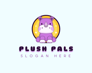 Plush Rhino Toy logo design