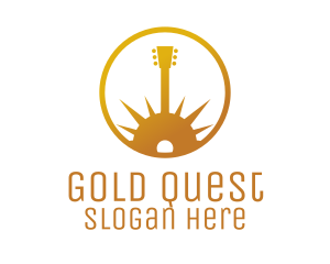 Gold Guitar Morning logo design