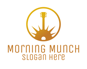 Gold Guitar Morning logo design