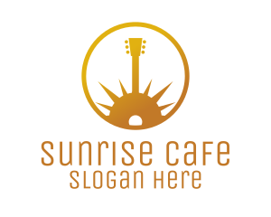 Gold Guitar Morning logo design