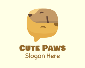 Brown Pet Dog Chat logo design