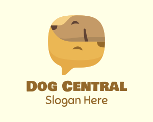 Brown Pet Dog Chat logo design