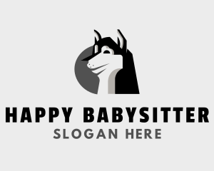 Happy Husky Dog logo design