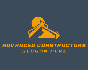 Mountain Excavator Mining Machinery logo design