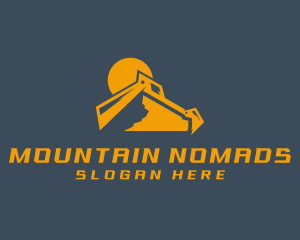 Mountain Excavator Mining Machinery logo design