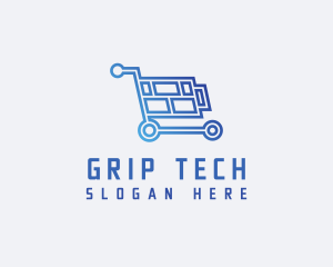 Tech Shopping Cart  logo design