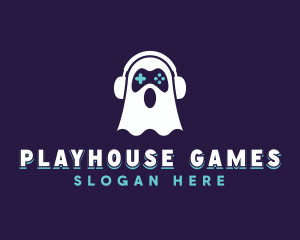 Gaming Controller Ghost logo design