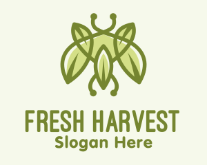 Green Bug Leaf logo design