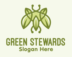 Green Bug Leaf logo design