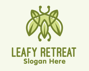 Green Bug Leaf logo design