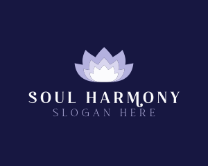 Lavender Lotus Flower logo design