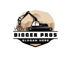 Excavator Digger Construction logo design