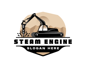 Excavator Digger Construction logo design