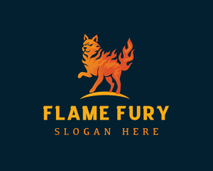 Flaming Alpha Wolf logo design