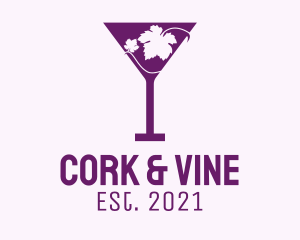 Violet Martini Glass  logo design