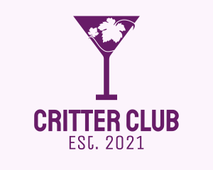 Violet Martini Glass  logo design