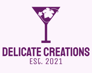 Violet Martini Glass  logo design