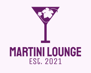 Violet Martini Glass  logo design