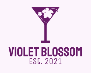 Violet Martini Glass  logo design