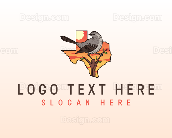 Texas Mockingbird Animal Logo