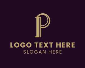 Simple Minimalist Business Letter P Logo