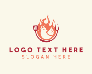 Flaming BBQ Chicken logo