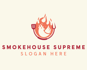 Smoked Flaming BBQ Chicken logo