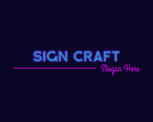 Cool Neon Light Sign logo design