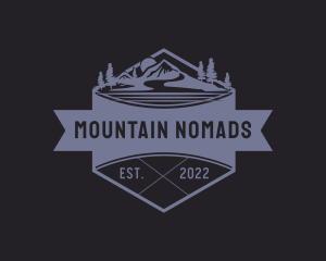 Mountain Hiking Badge logo design