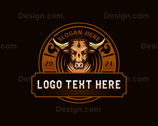 Bull Cattle Animal Logo