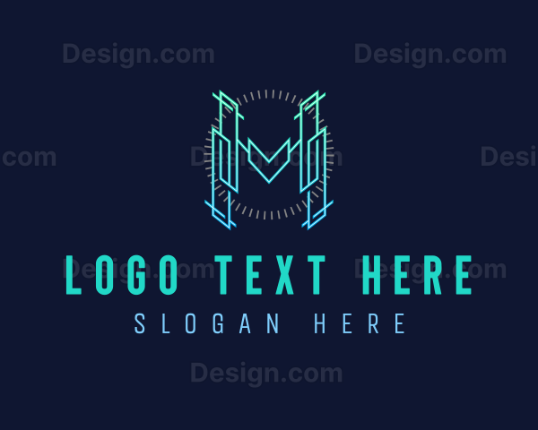 Futuristic Modern Letter M Logo