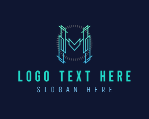 Futuristic Modern Letter M logo