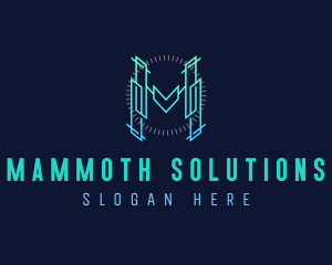 Futuristic Modern Letter M logo design