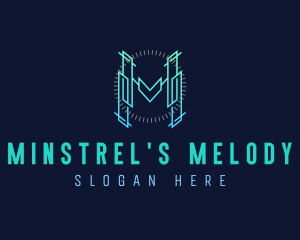 Futuristic Modern Letter M logo design