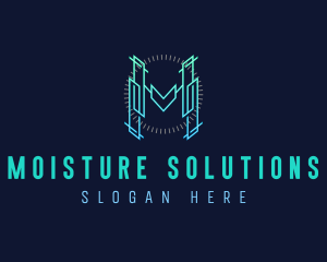 Futuristic Modern Letter M logo design