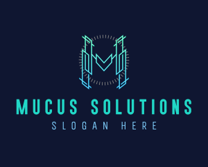 Futuristic Modern Letter M logo design