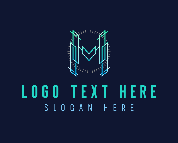 Futuristic Modern Letter M logo