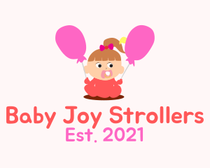 Sitting Baby Balloon  logo design