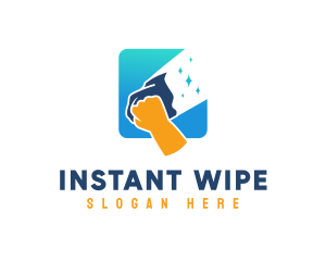 Glove Wipe Sanitation logo design