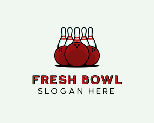 Bowling Ball Pins logo design