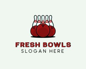 Bowling Ball Pins logo design